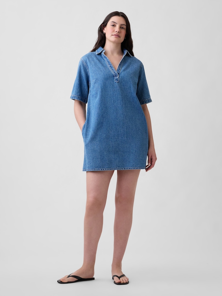 Relaxed Mini Denim Shirtdress