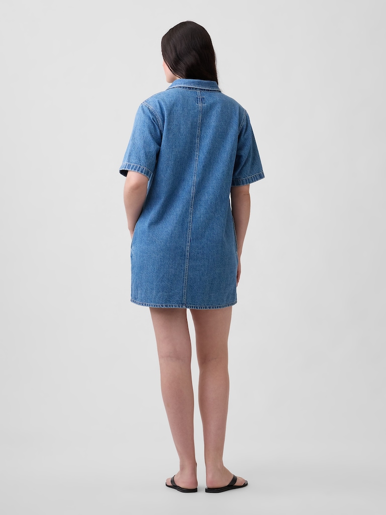 Relaxed Mini Denim Shirtdress