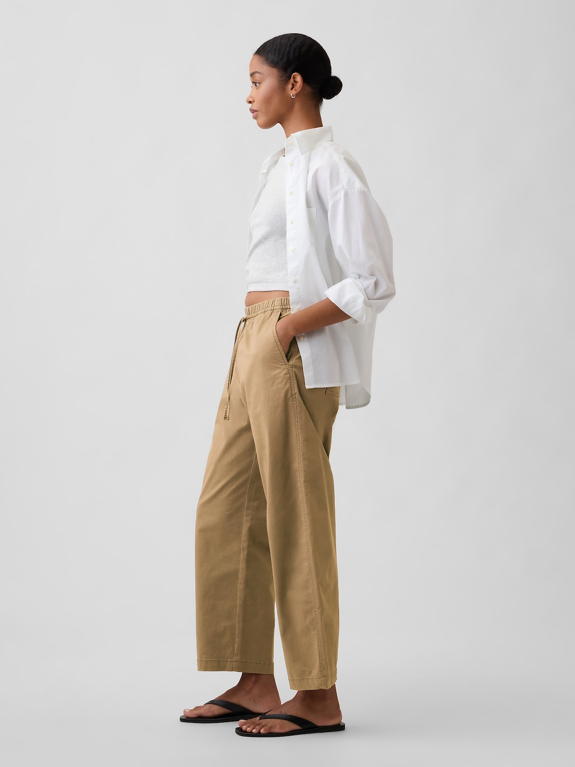 Mid Rise Easy Barrel Khakis