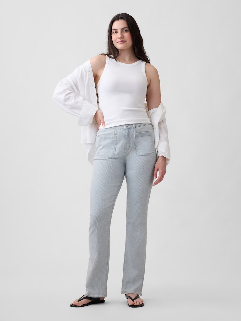 Mid Rise Universal Stripe Baby Boot Jeans