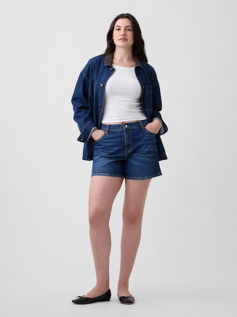 5" Mid Rise Soft Denim Shorts
