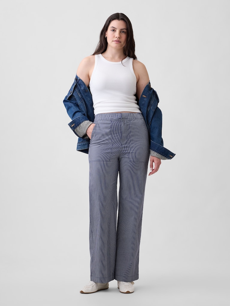 High Rise Easy Wide-Leg Khakis