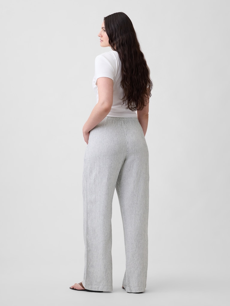 Relaxed Linen-Blend Wide-Leg Pants