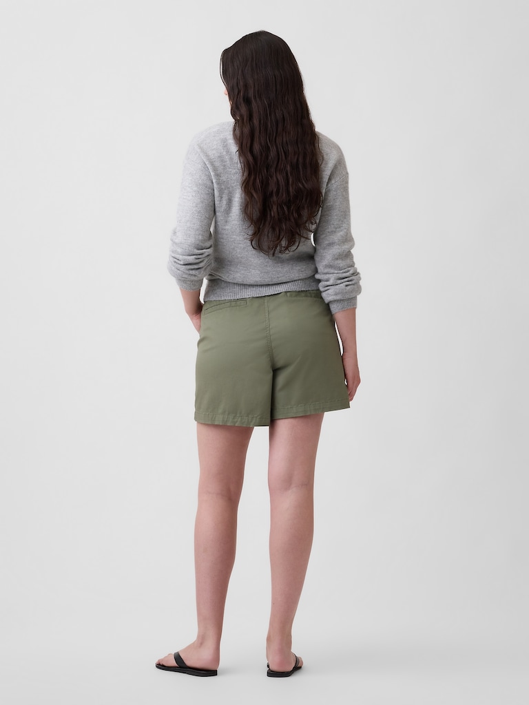 5" Mid Rise Downtown Khaki Shorts