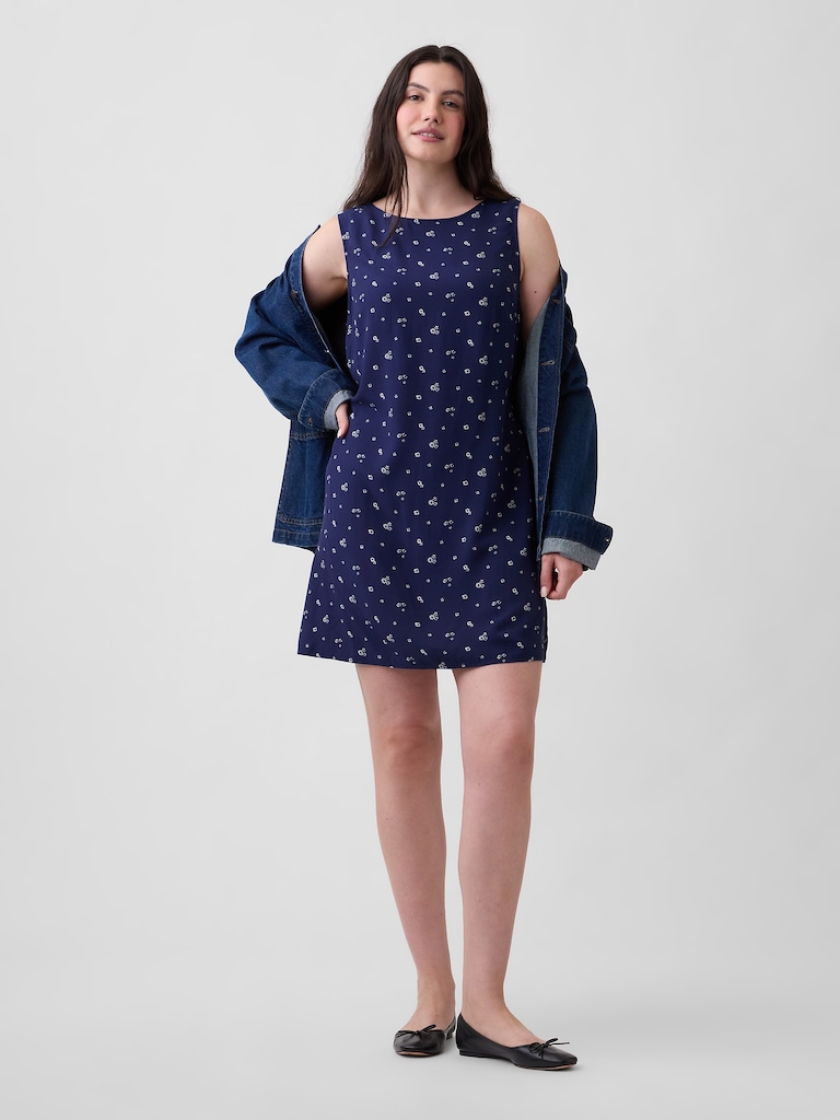 Print Sleeveless Mini Dress