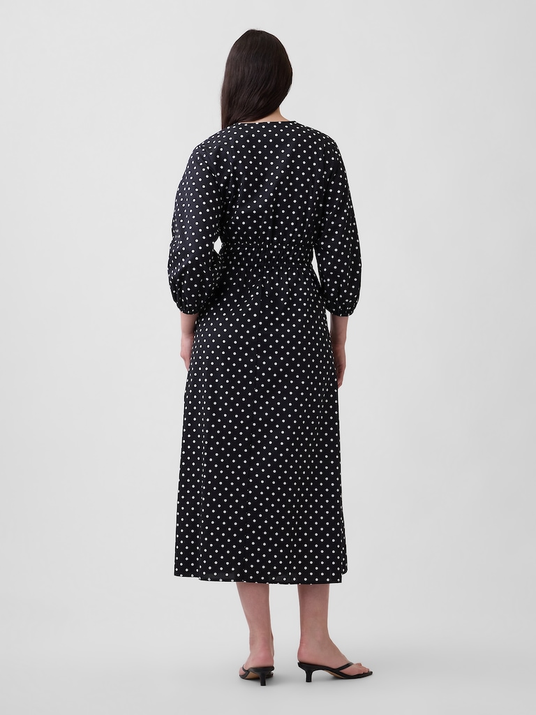 V-Neck Tie-Front Maxi Dress