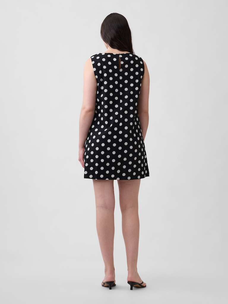 Linen-Blend Apron Mini Dress