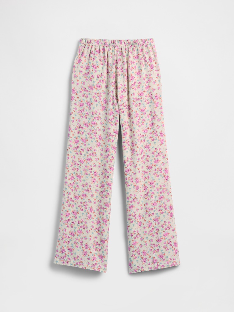 Kids Relaxed Pull-On Wide-Leg Linen-Blend Pants