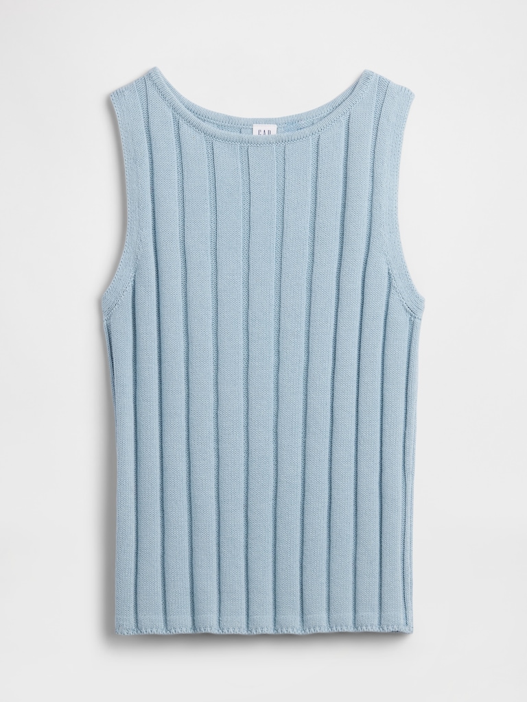 Relaxed Ribbed Boatneck Tank Top