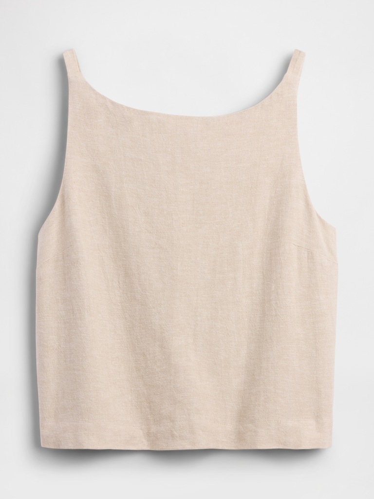 Linen-Blend Apron Top