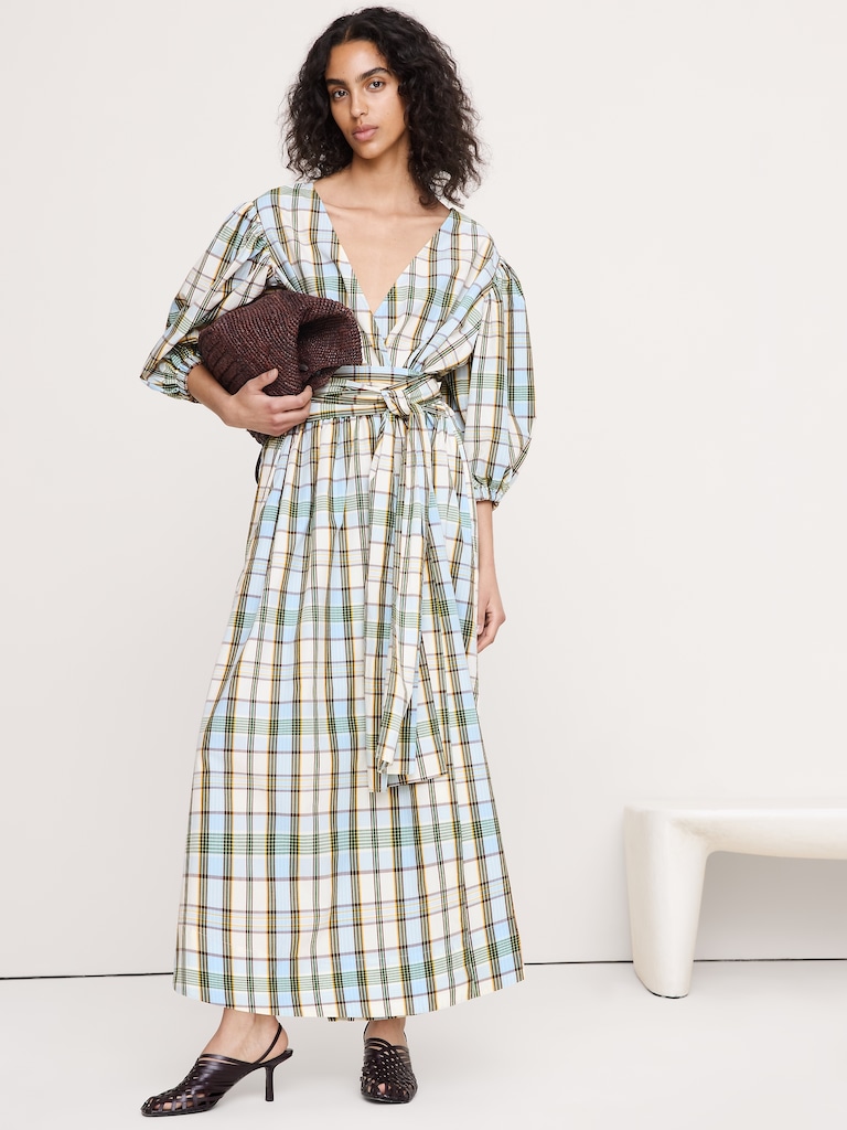 Lightweight Cotton Wrap Maxi Dress