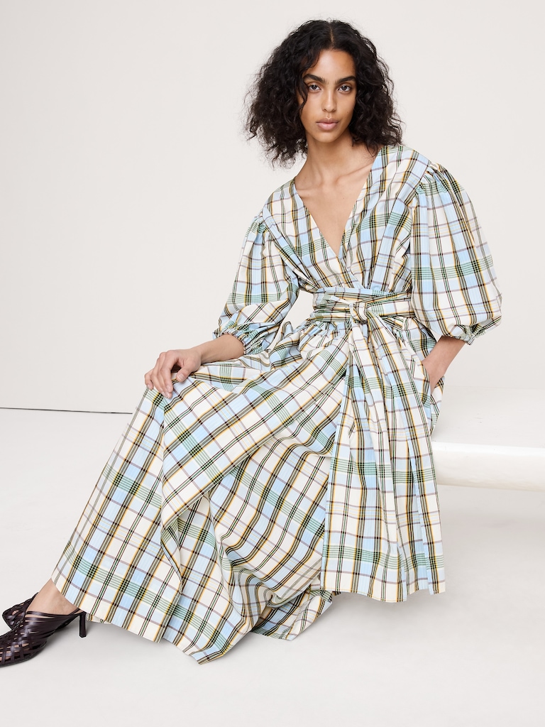Lightweight Cotton Wrap Maxi Dress
