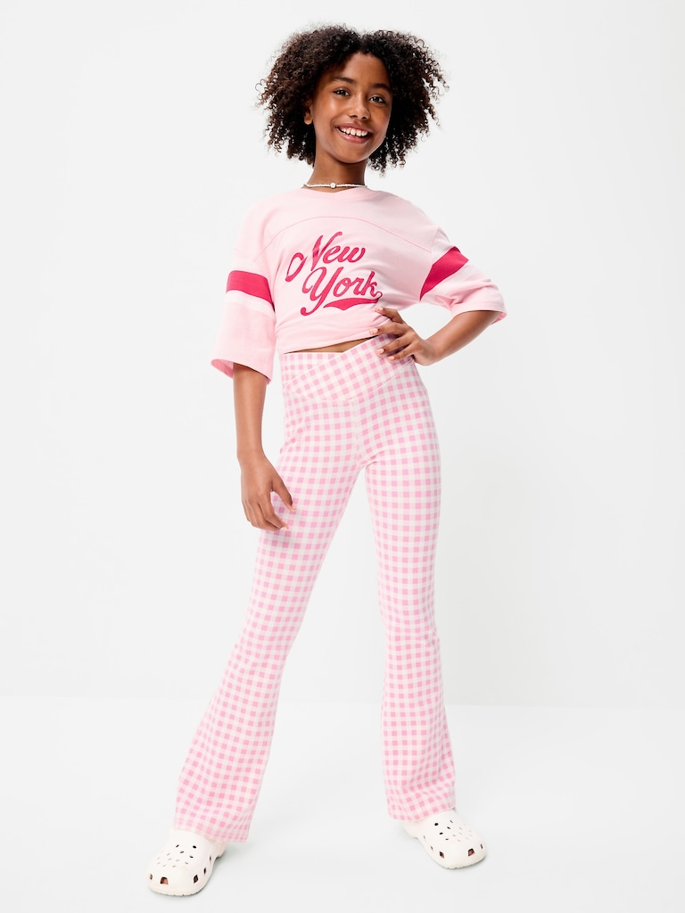 High-Waisted PowerChill Crossover Flared Leggings for Girls