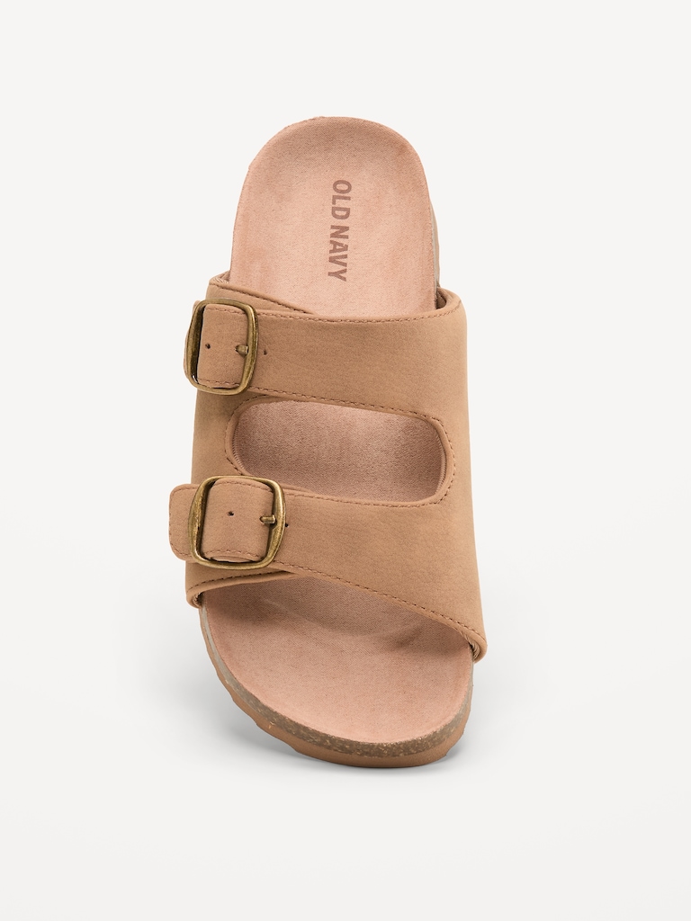 Faux-Suede Double-Strap Slide Sandals for Boys