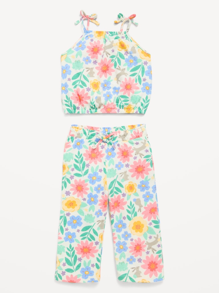 Cami Top and Wide-Leg Pants Set for Toddler Girls
