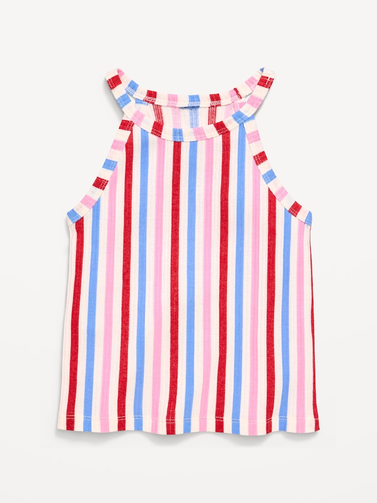 Fitted Ribbed Halter Tank Top for Toddler Girls