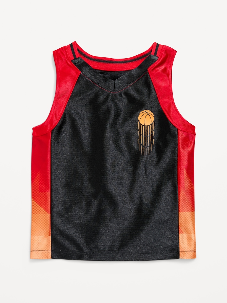 Oversized Graphic Basketball Tank Top for Toddler Boys