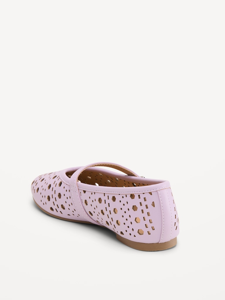 Faux-Leather Mary Jane Ballet Flats for Girls