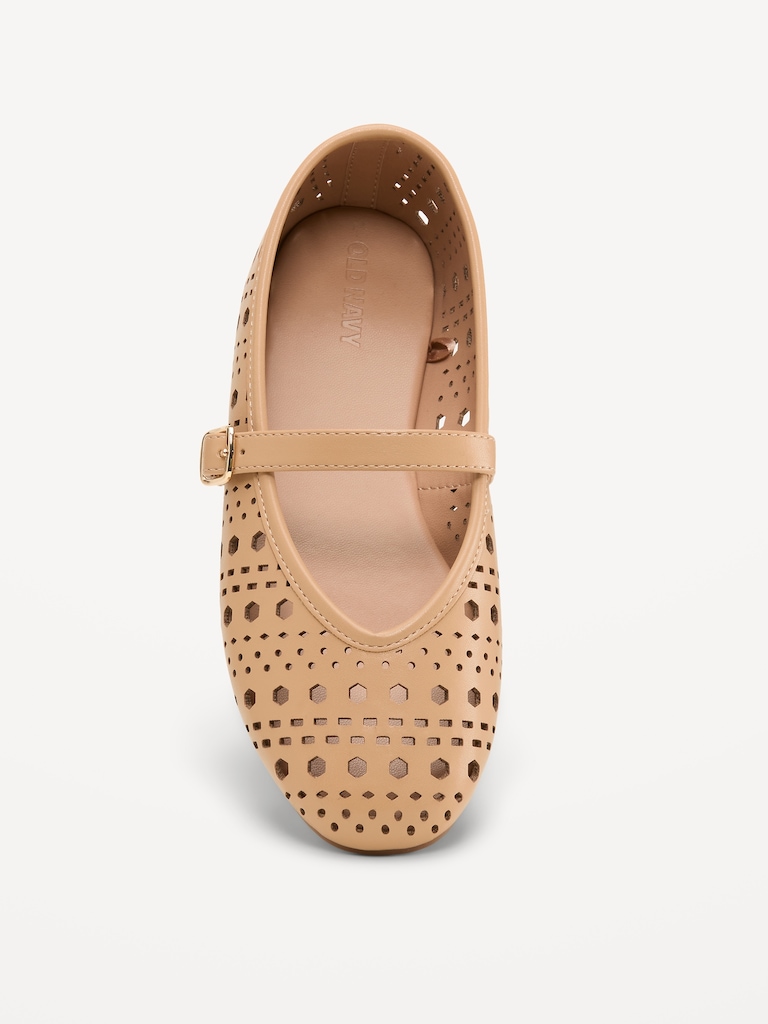 Faux-Leather Mary Jane Ballet Flats for Girls