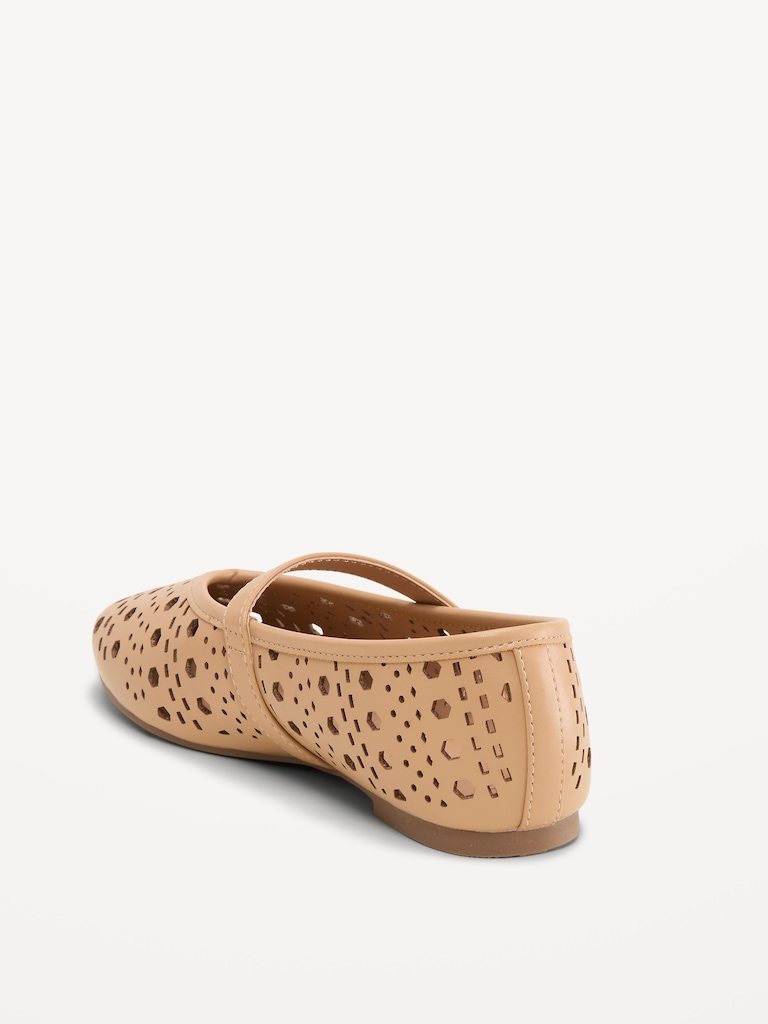 Faux-Leather Mary Jane Ballet Flats for Girls