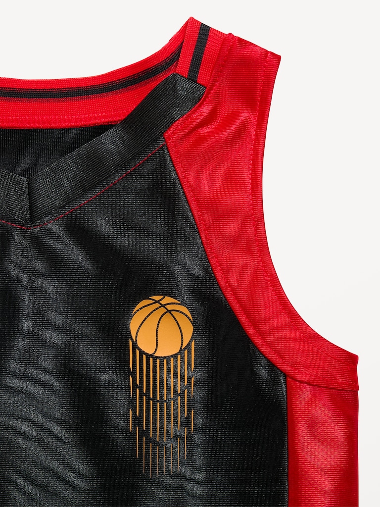 Oversized Graphic Basketball Tank Top for Toddler Boys