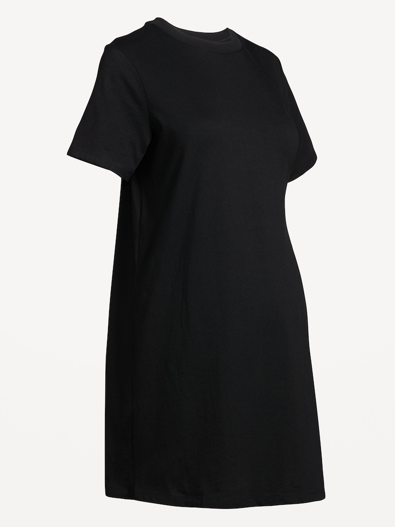Maternity Vintage Crew-Neck Mini T-Shirt Dress