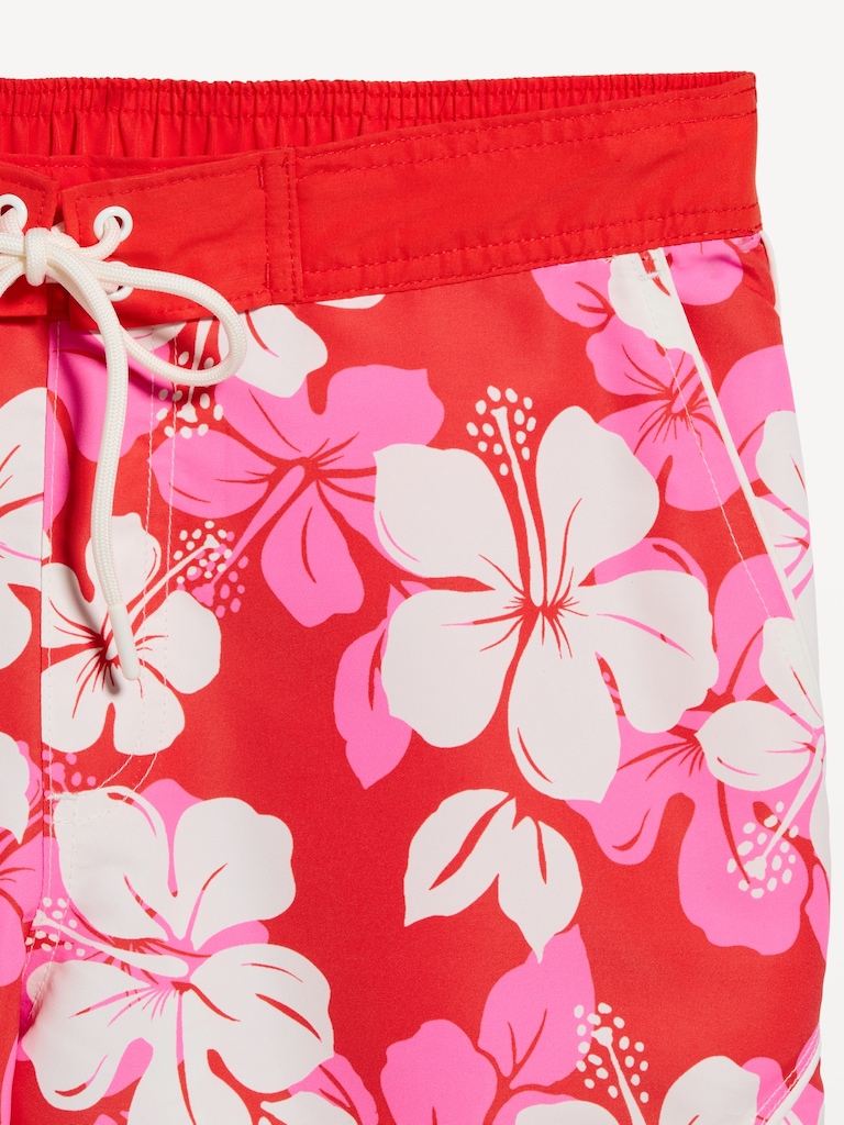 Mid-Rise Loose Swim Board Shorts