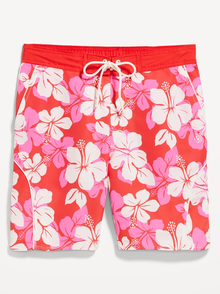 Mid-Rise Loose Swim Board Shorts