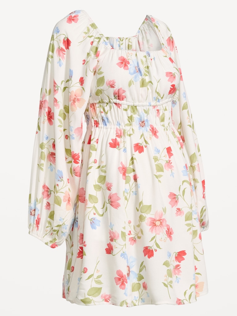 Maternity Long-Sleeve Fit & Flare Dress