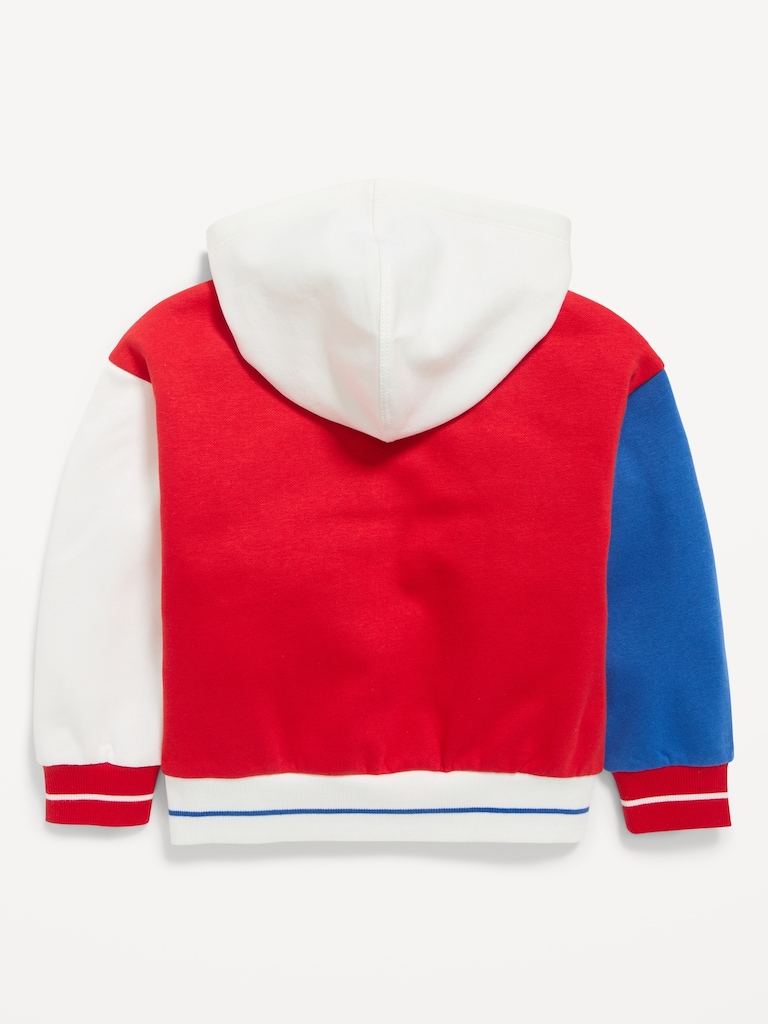 Oversized Boxy Color-Block Pullover Hoodie for Toddler Boys