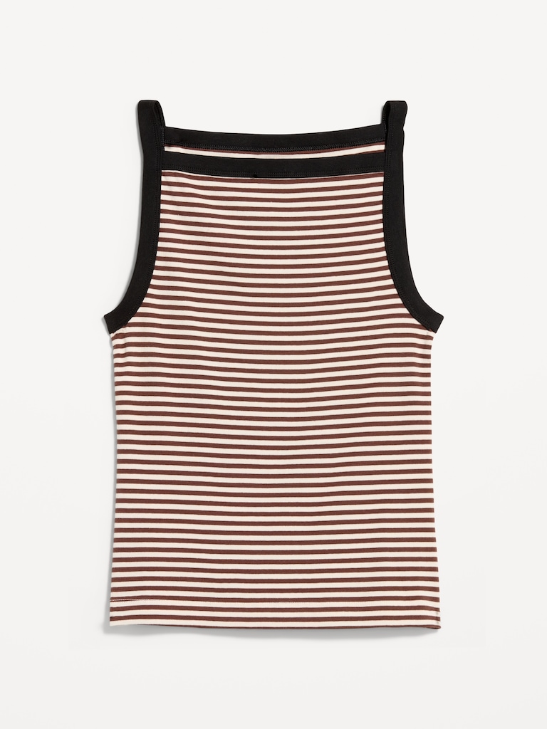 Fitted Sleeveless Apron Tank Top