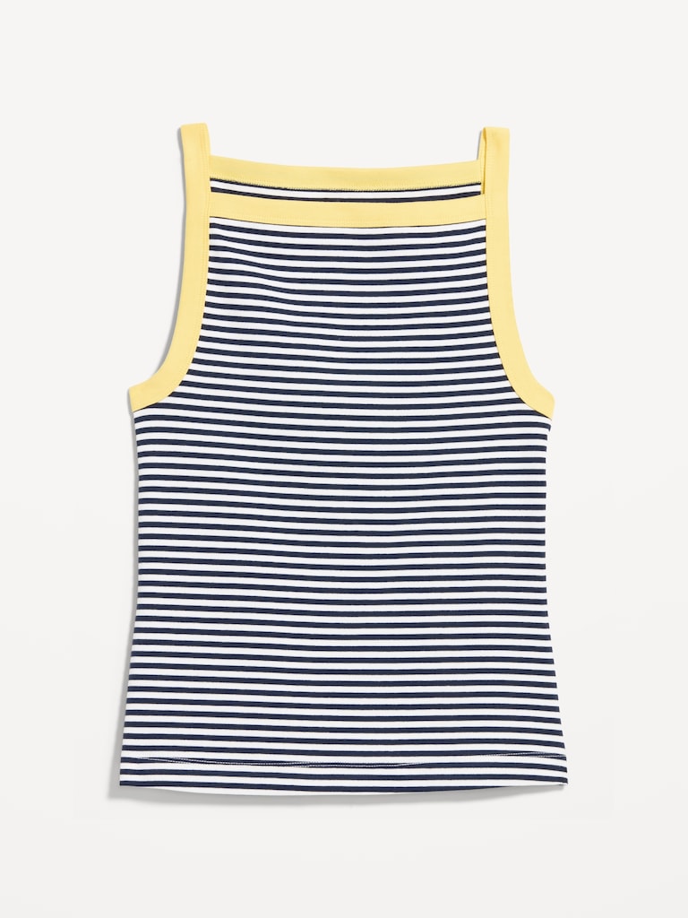 Fitted Sleeveless Apron Tank Top