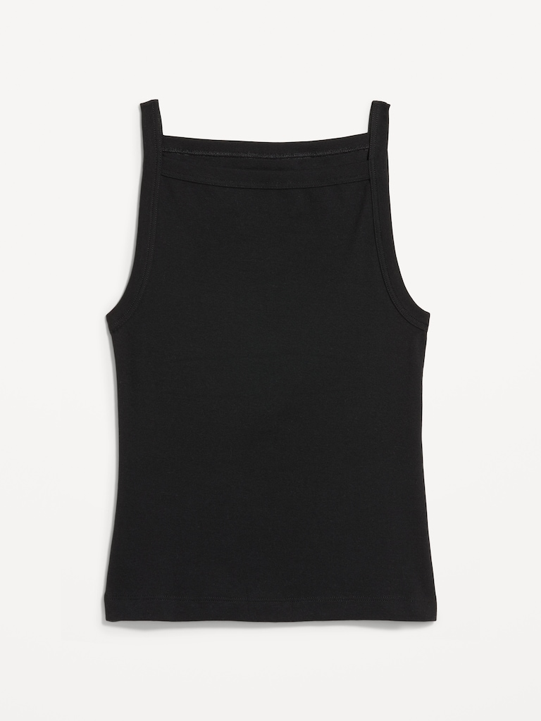 Fitted Sleeveless Apron Tank Top