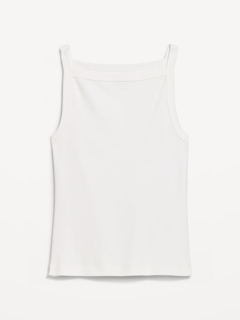 Fitted Sleeveless Apron Tank Top