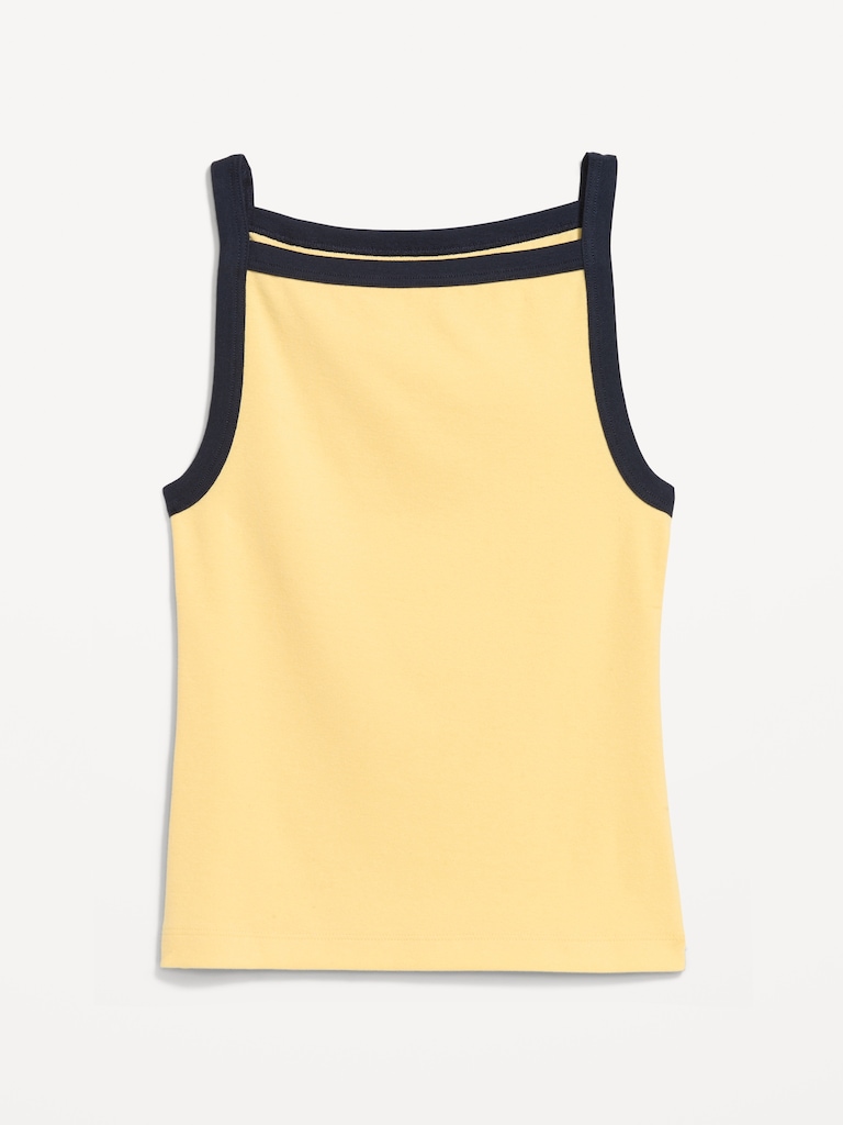 Fitted Sleeveless Apron Tank Top