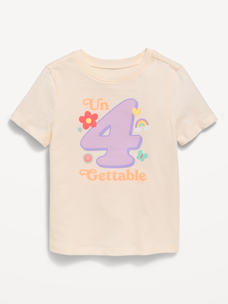 Short-Sleeve Birthday Graphic T-Shirt for Toddler Girls