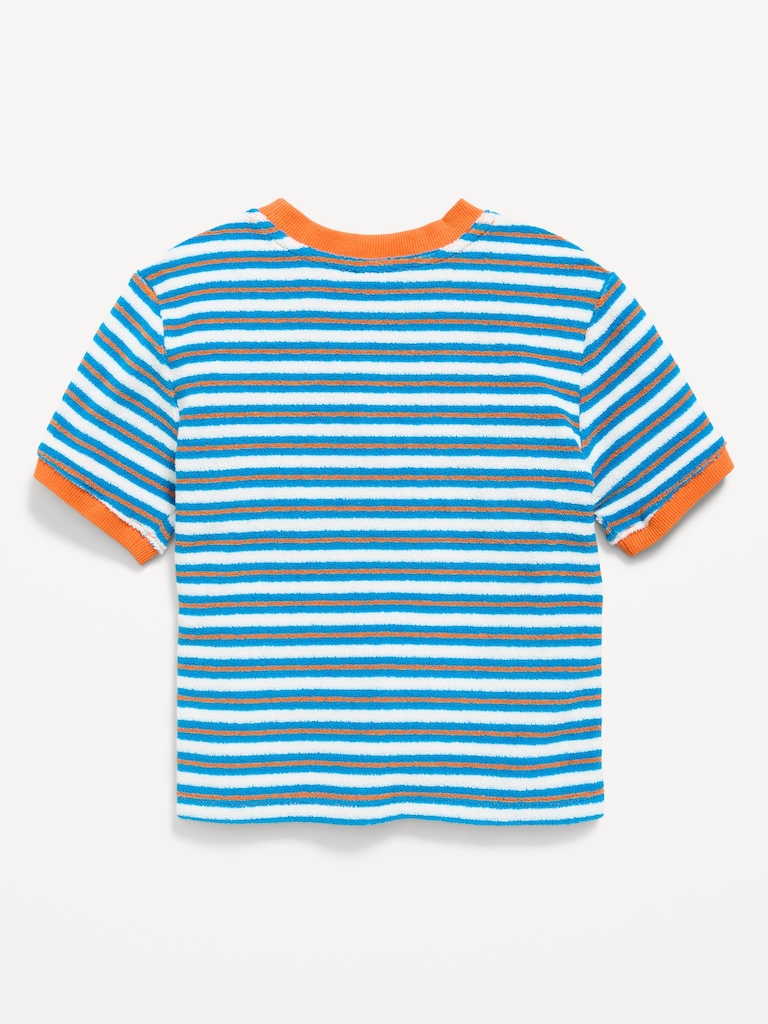 Short-Sleeve Oversized Terry Pocket T-Shirt for Toddler Boys
