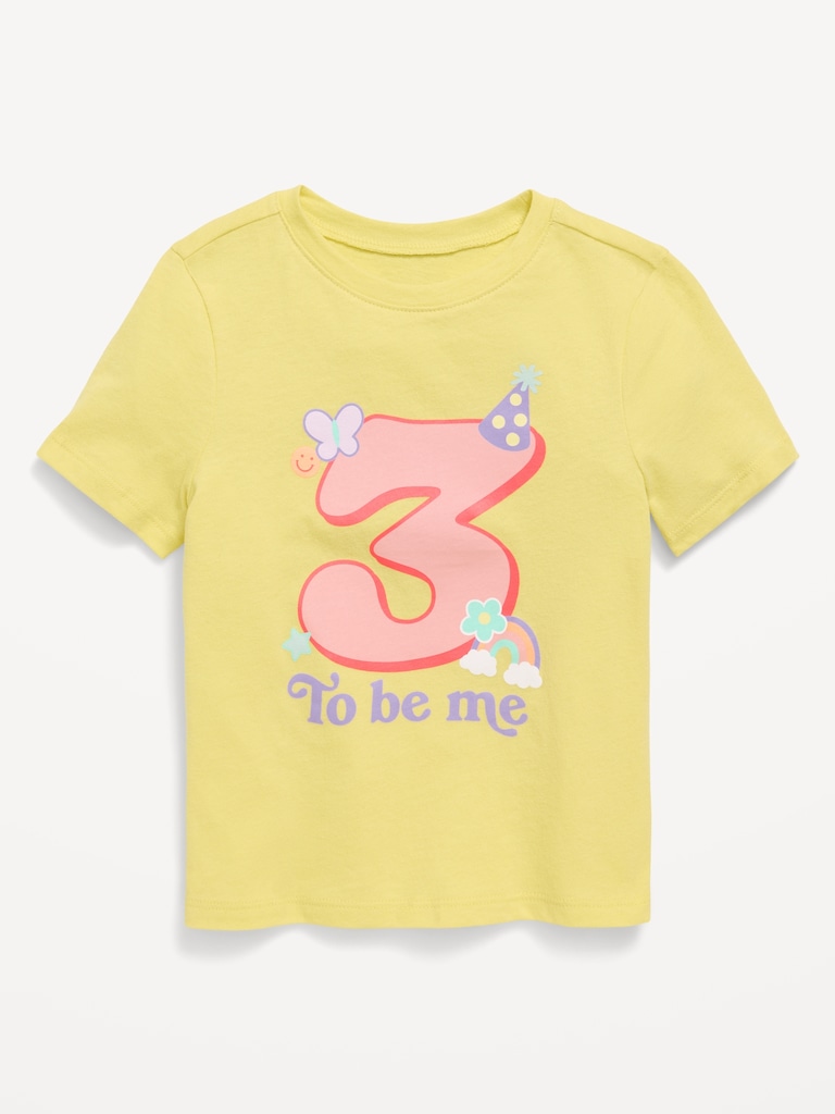 Short-Sleeve Birthday Graphic T-Shirt for Toddler Girls
