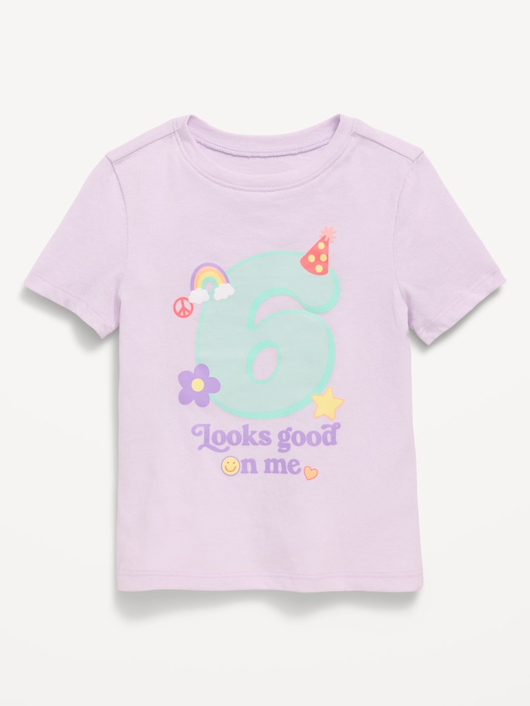 Short-Sleeve Birthday Graphic T-Shirt for Toddler Girls