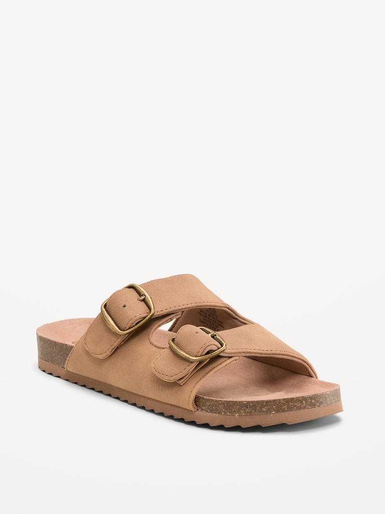 Faux-Suede Double-Strap Slide Sandals for Boys