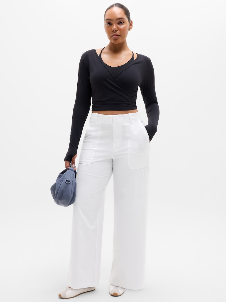 Skyline Mid Rise Wide Leg Pant