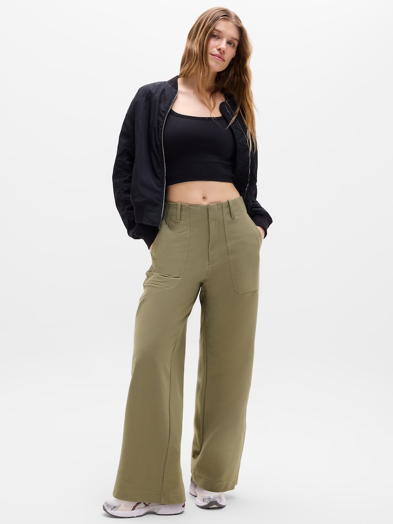 Skyline Mid Rise Wide Leg Pant
