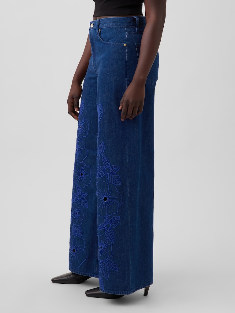 Gap × HFR Low Slung Floral Extra Baggy Jeans by Atelier Ndigo