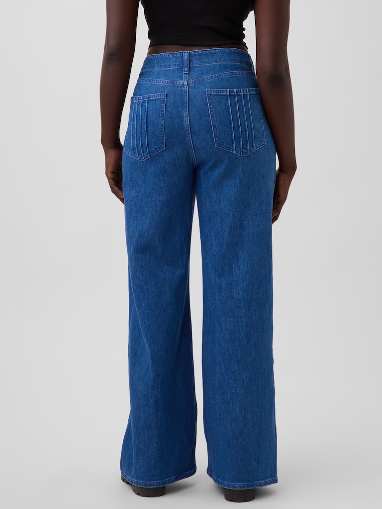 Gap × HFR High Rise Pintuck Stride Wide-Leg Jeans by Atelier Ndigo
