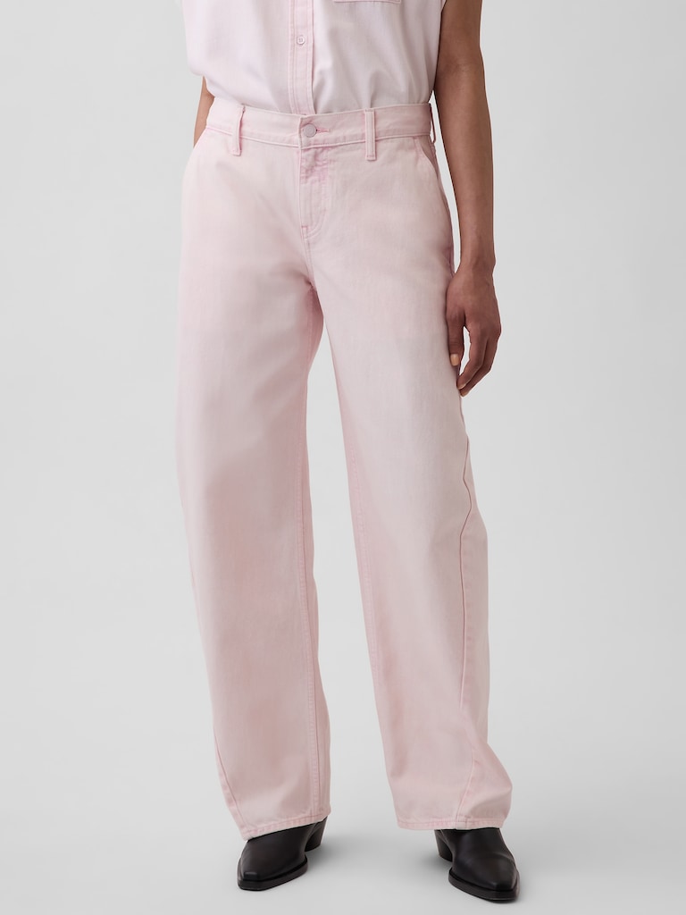 Gap × HFR Low Rise Pink Baggy Barrel Jeans by Nicole Benefield Portfolio