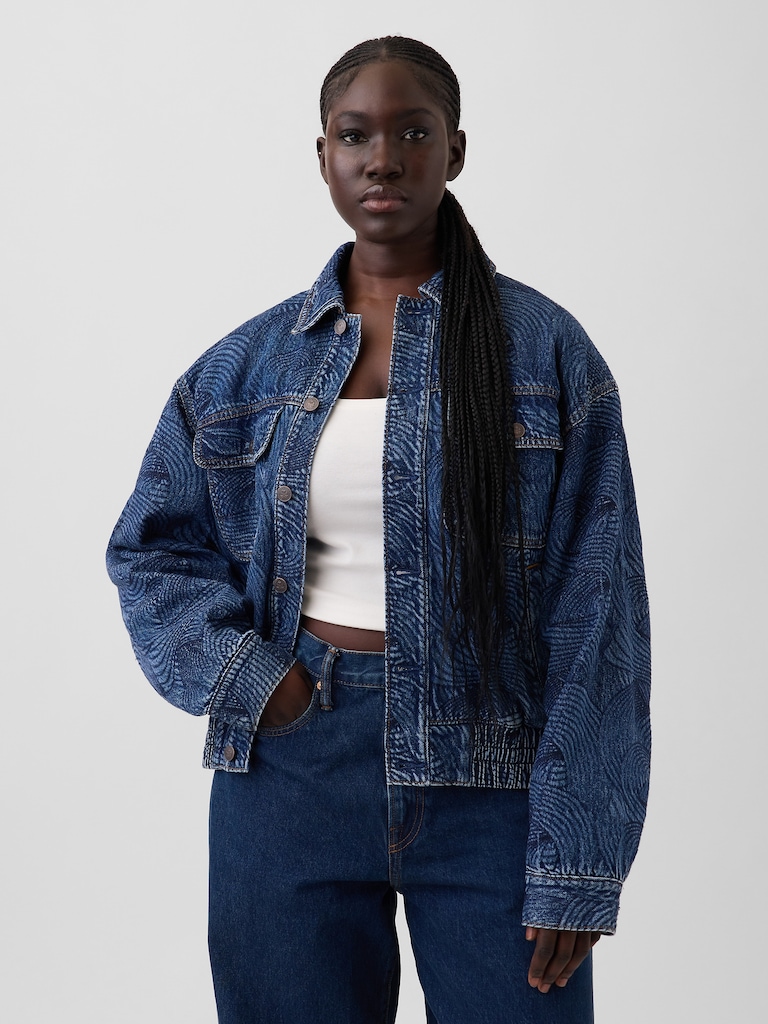 Gap × HFR Embroidered Denim Bomber Jacket by Daveed Baptiste