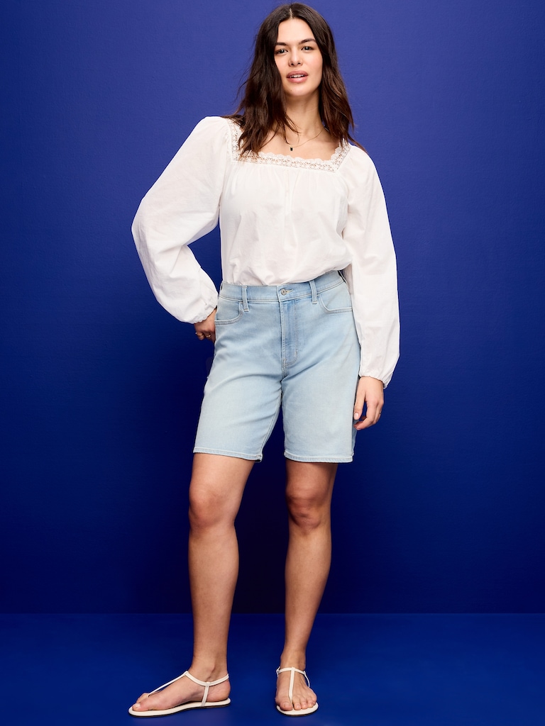 High-Waisted Wow Jean Shorts -- 9-inch inseam