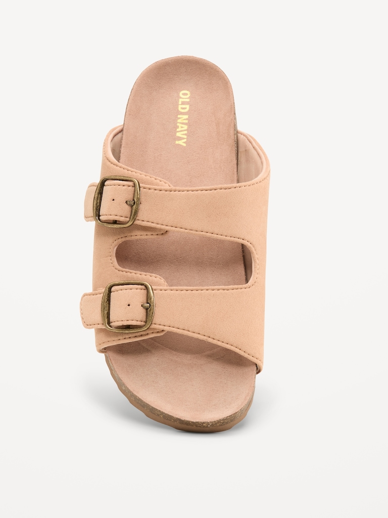 Faux-Suede Double-Strap Slide Sandals for Girls