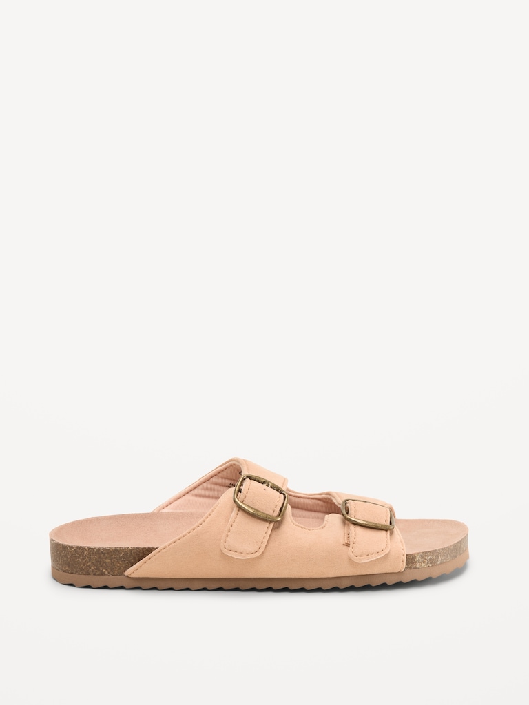 Faux-Suede Double-Strap Slide Sandals for Girls