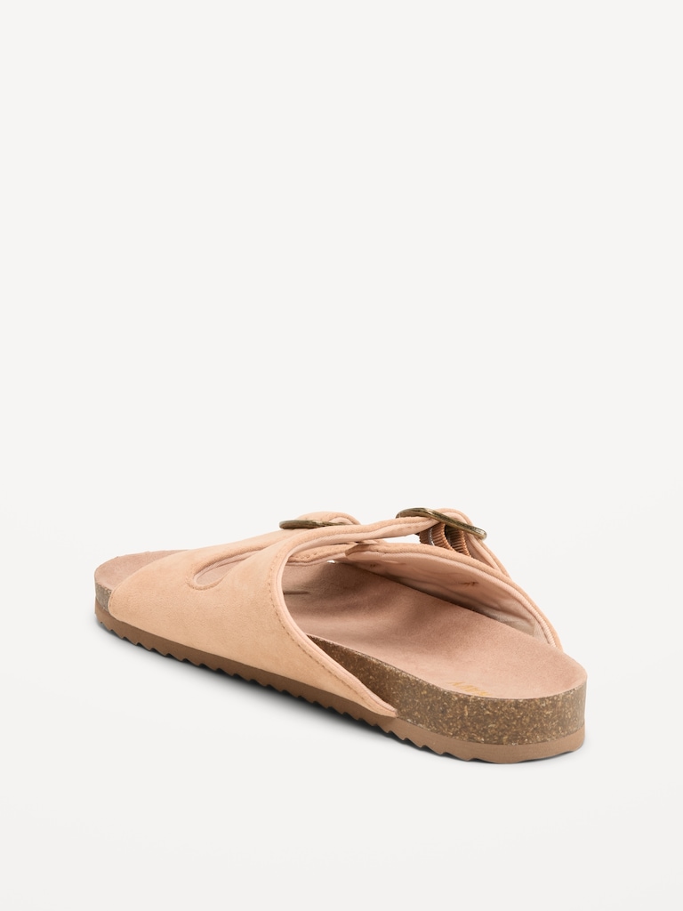 Faux-Suede Double-Strap Slide Sandals for Girls